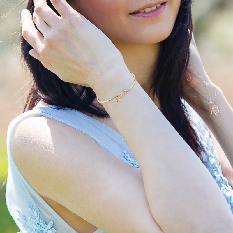 Thumbnail of Moon-Crossed Lovers Bangle In 14 Kt Yellow Gold Vermeil On Sterling Silver image