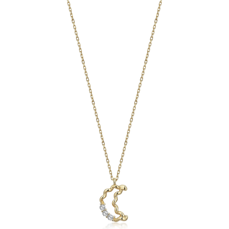 14k gold moon necklace outlet