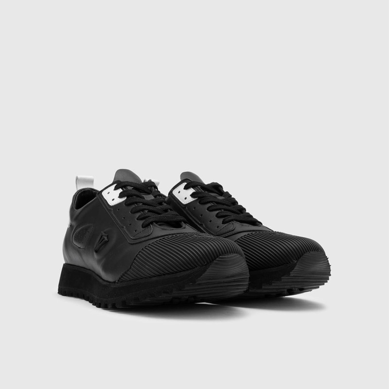 Thumbnail of Moskros Black Nappa Leather Men's Sneaker image