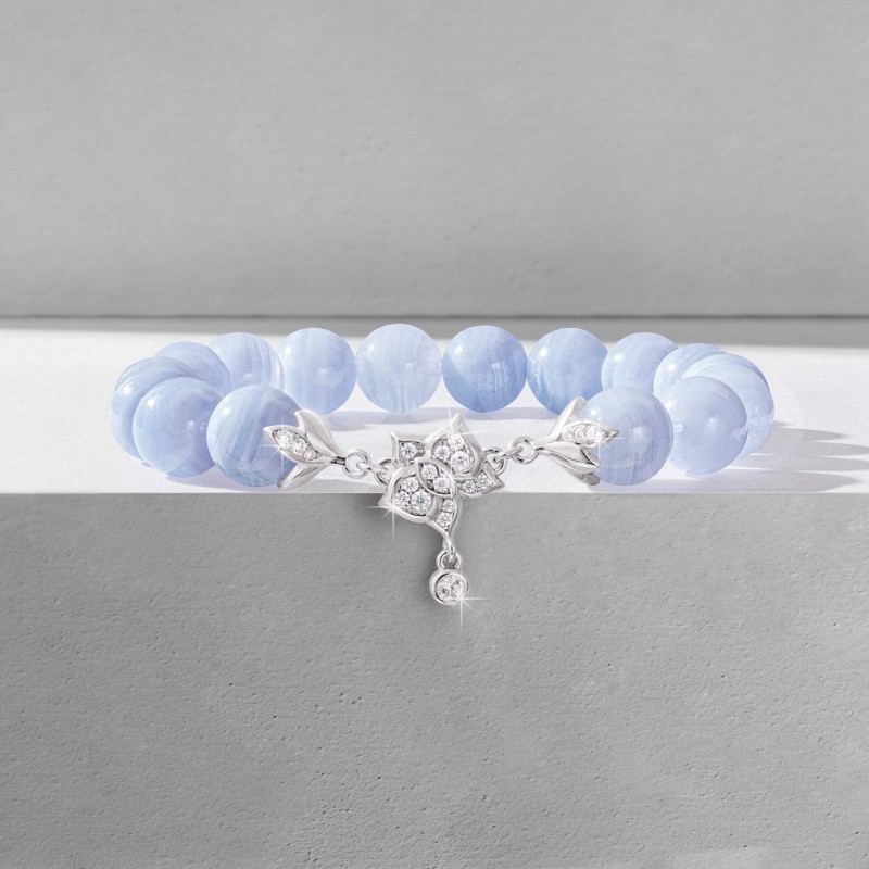 Thumbnail of Moth Orchid Blue Lace Agate Bracelet image