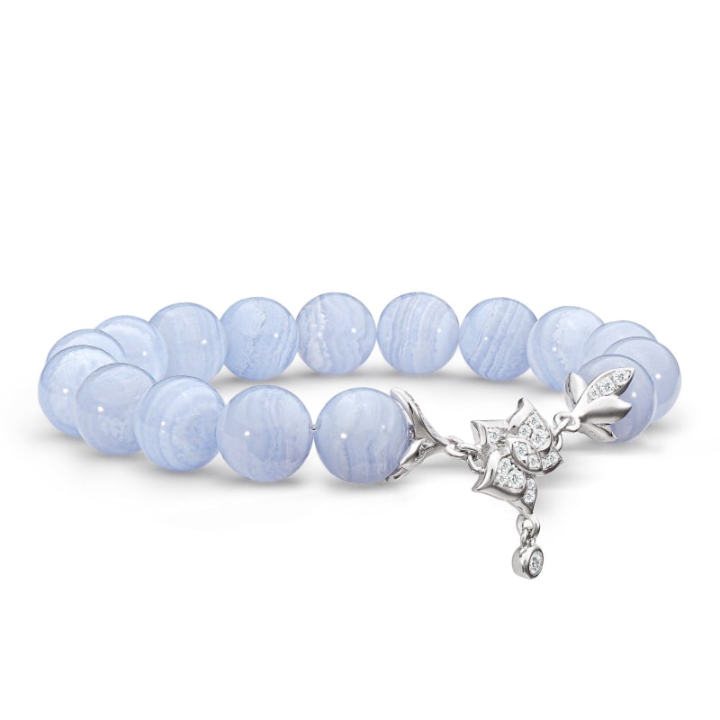 Thumbnail of Moth Orchid Blue Lace Agate Bracelet image