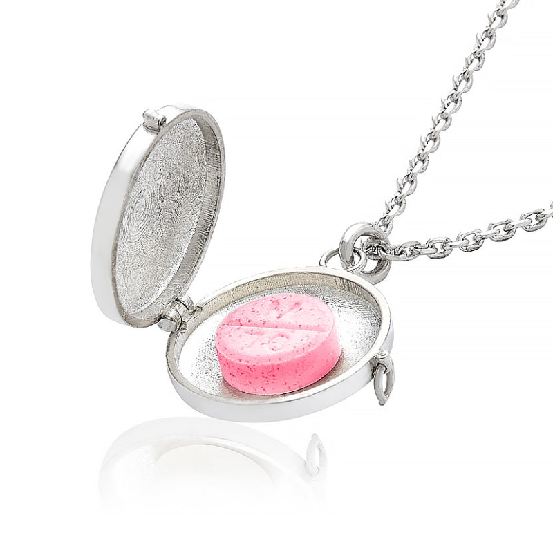 Pill locket necklace shop