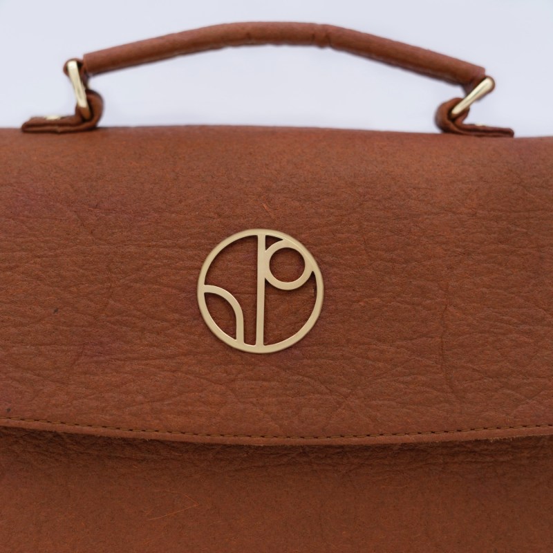 Thumbnail of London Piñatex Saddle Bag In Mocha Brown image