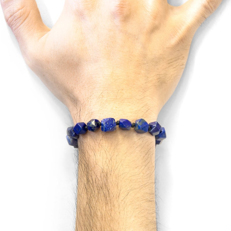 Thumbnail of Blue Lapis Lazuli Zebedee Silver & Stone Beaded Macrame Bracelet image