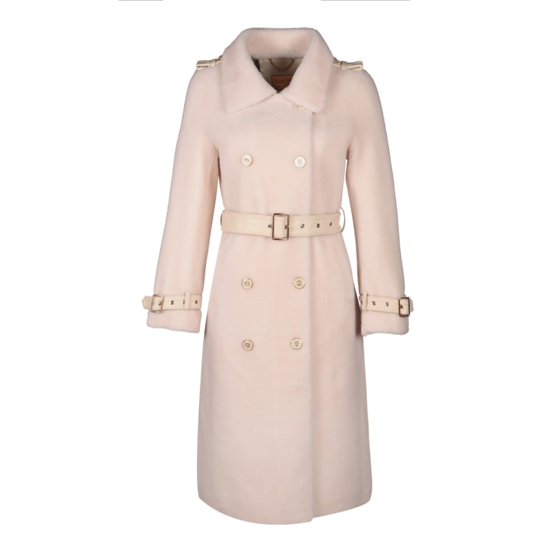 新品登場 | Santinni | White - Coat Trench Wool 100% Loren' Wolf Badger & ジャケット・アウター