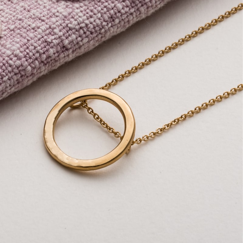 Thumbnail of Yellow Gold Plated Medium Hoop Necklace image