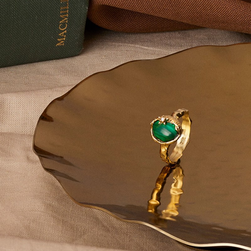 Thumbnail of Ad Astra Gold-Plated Malachite Ring image