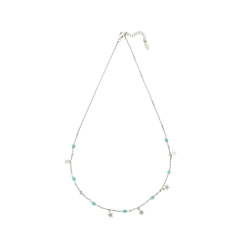 Thumbnail of Turquoise Star Choker Necklace Silver image