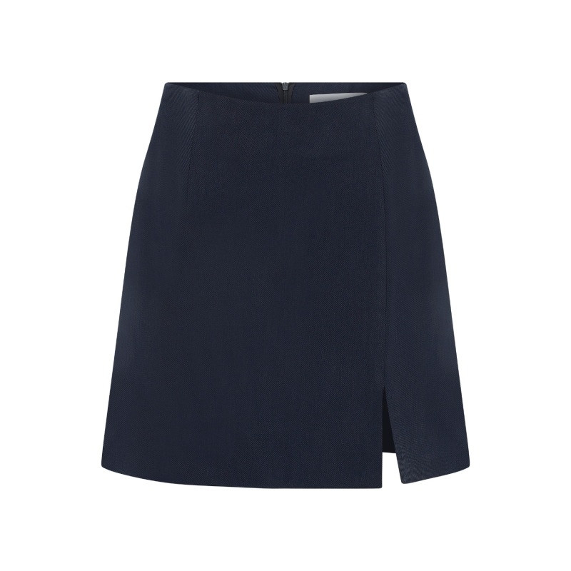 Vance Navy Blue A Line Mini Skirt | NAZLI CEREN | Wolf & Badger