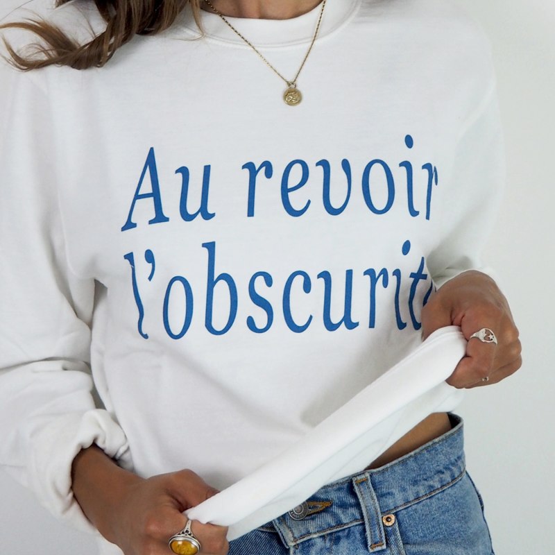 Thumbnail of Au Revoir L'Obscuritè White Sweatshirt image