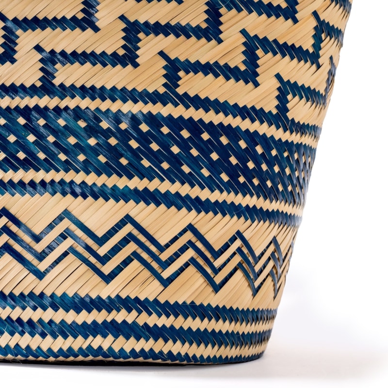 Thumbnail of Premium Blue Woven Straw Basket Bag image