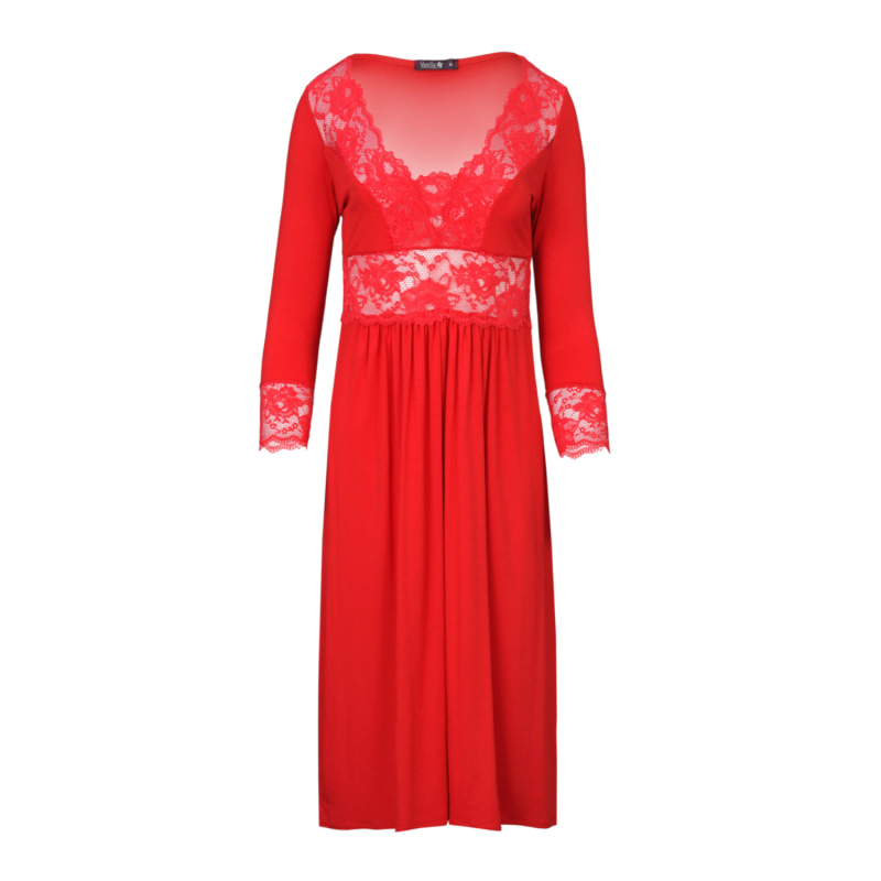 Thumbnail of Midi Viscose Nightgown - Red image