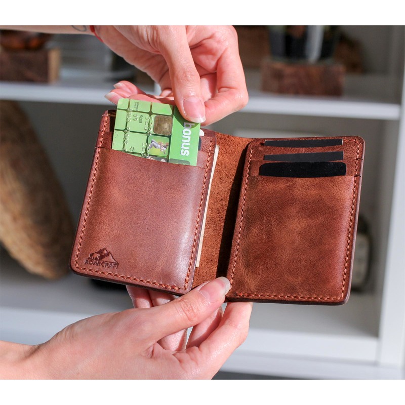 Bifold Wallet in Red Leather