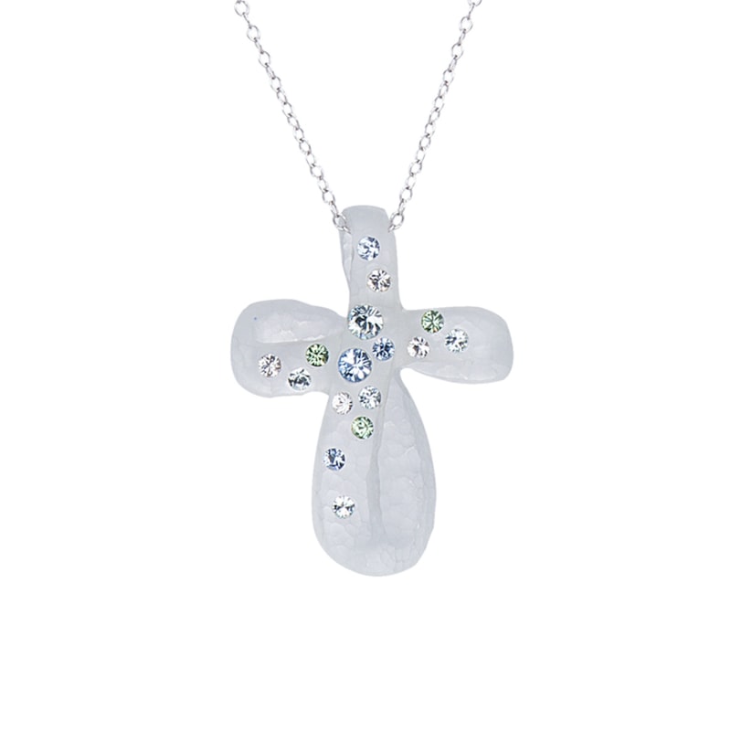 Thumbnail of Ice Blue Bubble Cross With Swarovski Crystals image