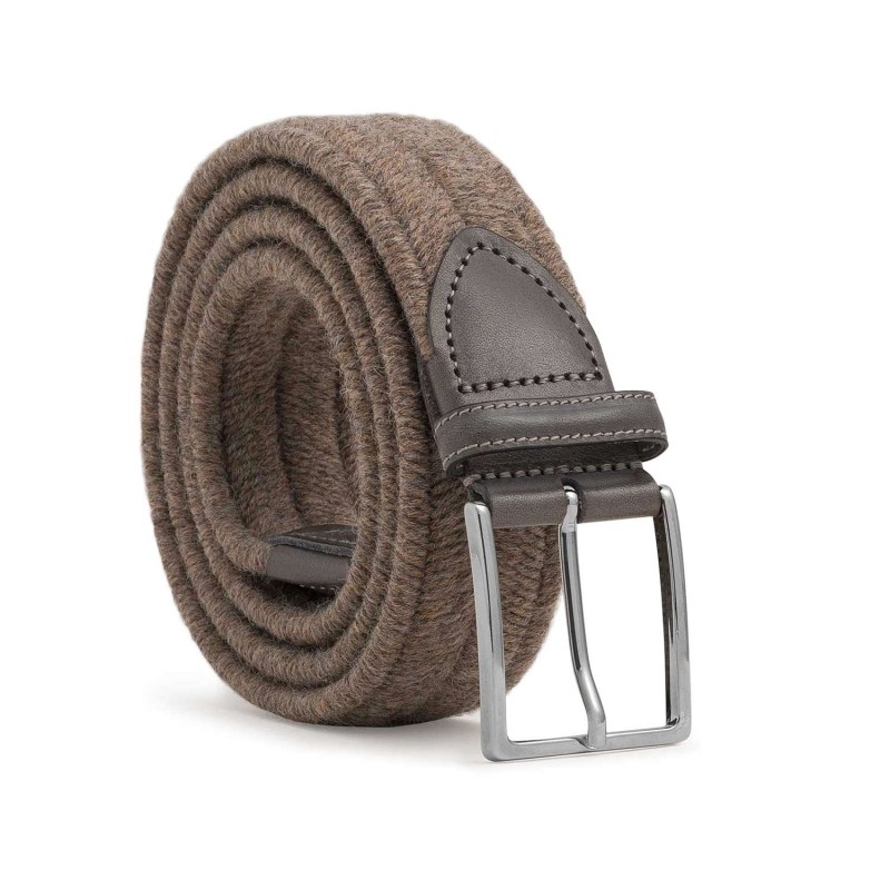 Thumbnail of Elastic Braided Wool Belt Brown Antonio image