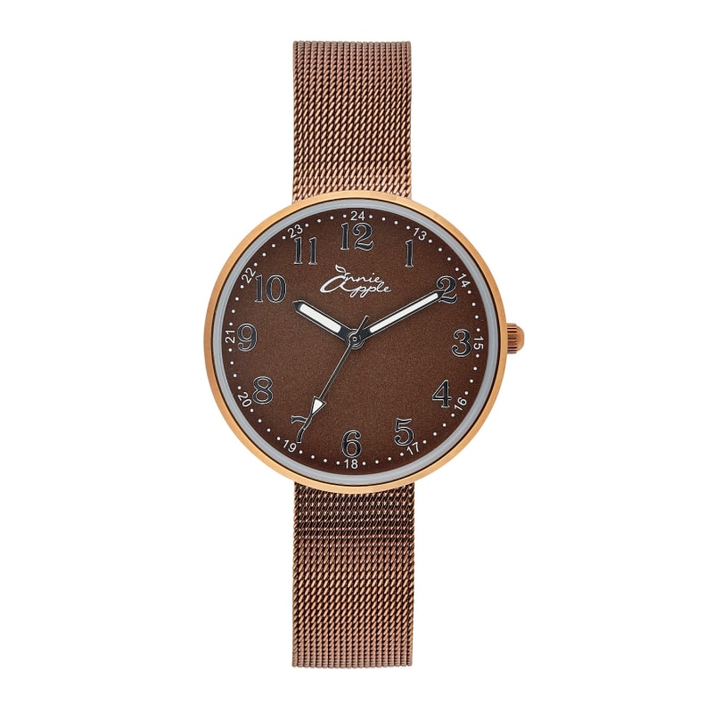 Thumbnail of Annie Apple Empress Interchangeable Brown Mesh Wrist To Nurse Watch image