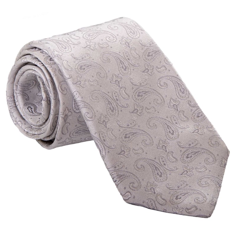 Elizabetta Men's Italian Silk Bow Tie - Silver Formal