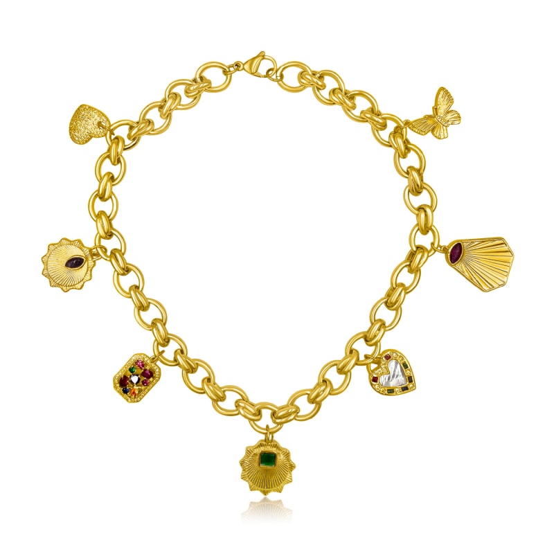 Multiple charm necklace chain top