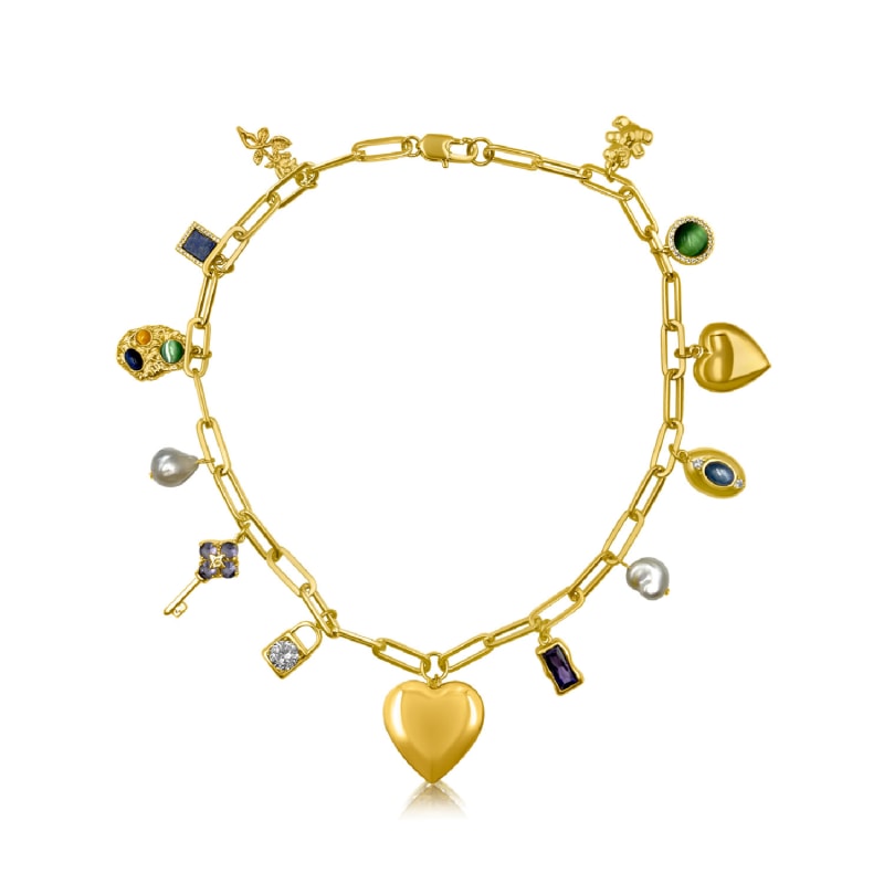 Paperclip necklace outlet with charm