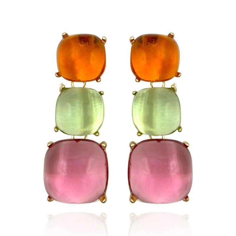 Thumbnail of Multi-Color Lightweight Resin Clip On Earring image