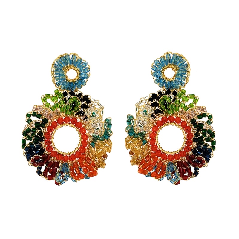 Thumbnail of Multicolor Marigold Handmade Earrings image