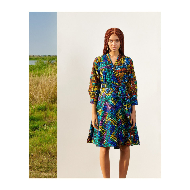 Thumbnail of Multiprint Wrap Dress image