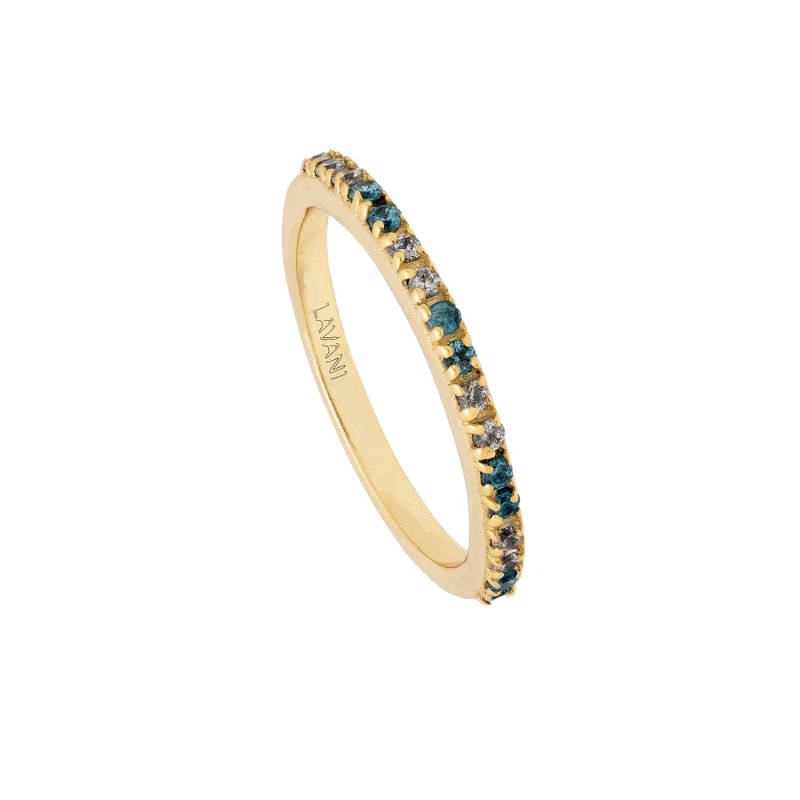 Thumbnail of Aquamarine Goldplated Diya Ring image