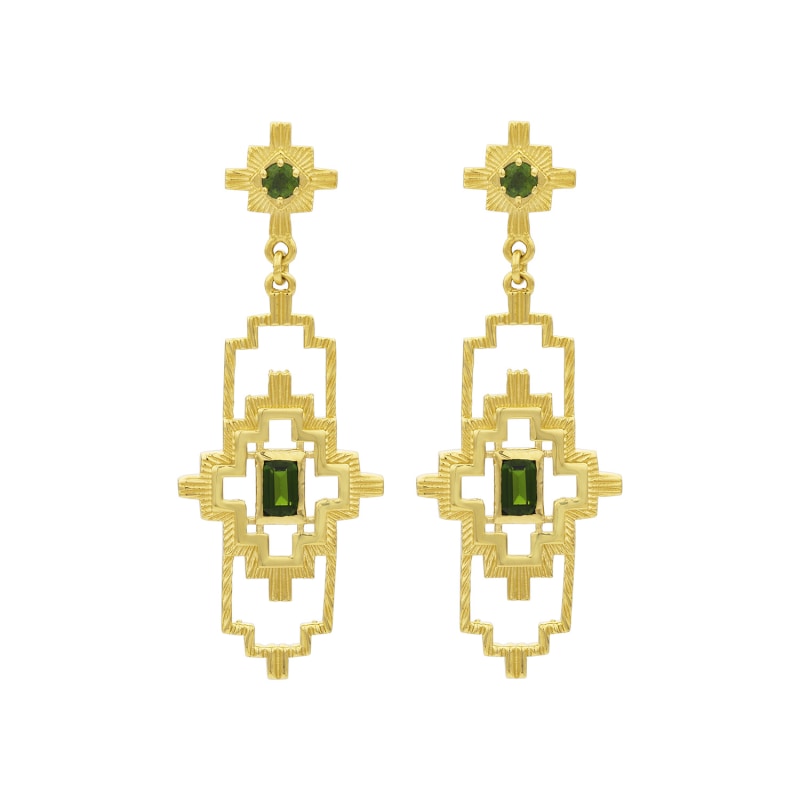 Thumbnail of Munay Earrings Gold Chrome Diopside image