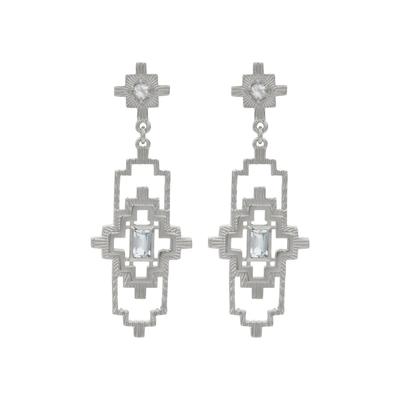 Thumbnail of Munay Earrings Silver Aquamarine image