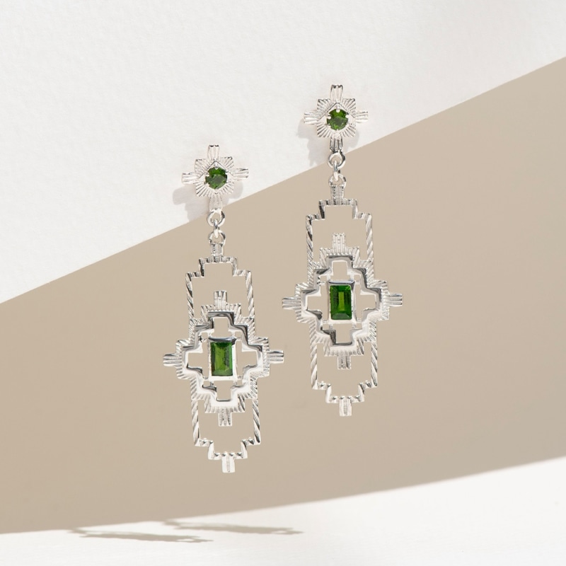 Thumbnail of Munay Earrings Silver Chrome Diopside image