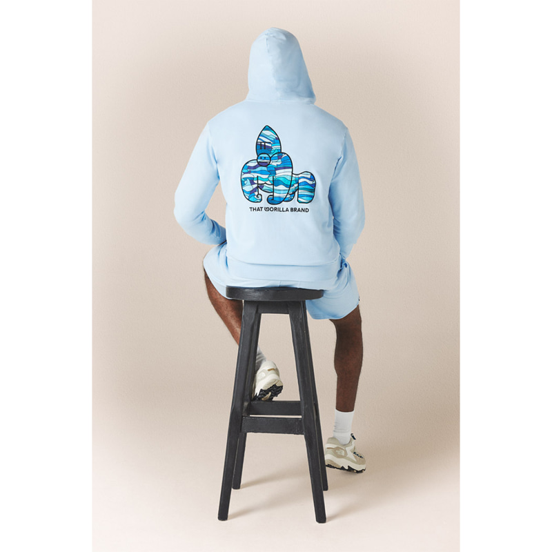 Thumbnail of Mutanda Men’s Big Gorilla Zip Hoody - Placid Blue image