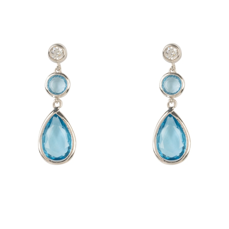 Thumbnail of Tuscany Gemstone Drop Earring Silver Blue Topaz Hydro image