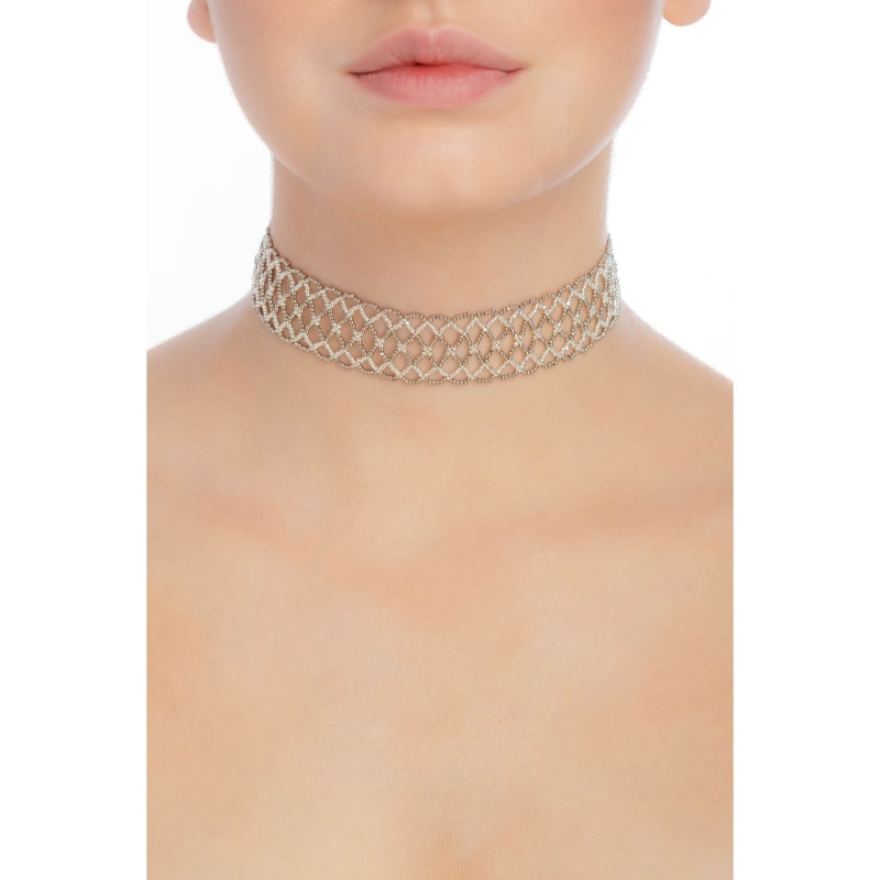 Thumbnail of Open-Weave Choker - 2 - Platinum, Silver image