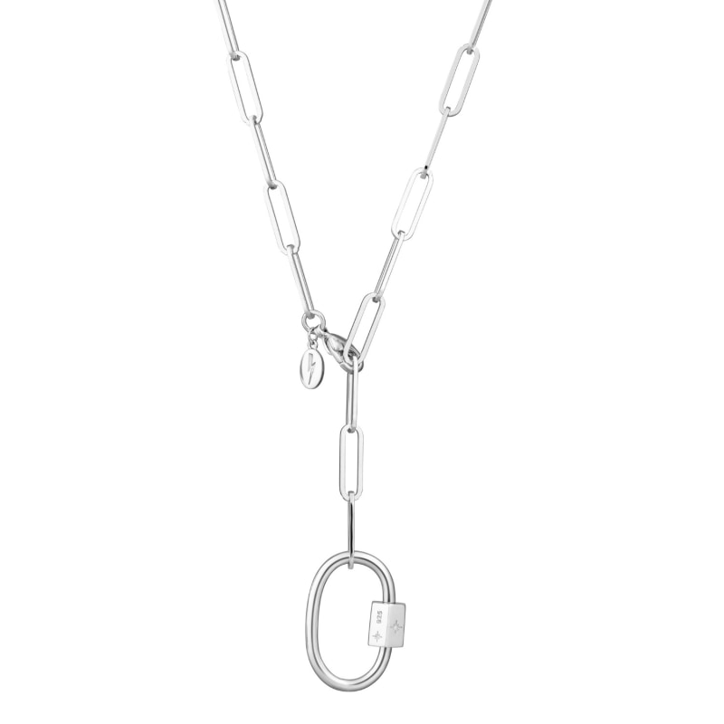 Oval Chain Link with Lock Pendant