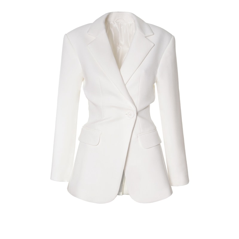 Isabella Off White Hourglass Shaped Feminine Blazer Aggi Wolf