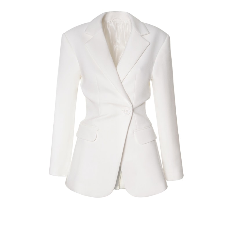 Thumbnail of Isabella Off White Hourglass Shaped Feminine Blazer image