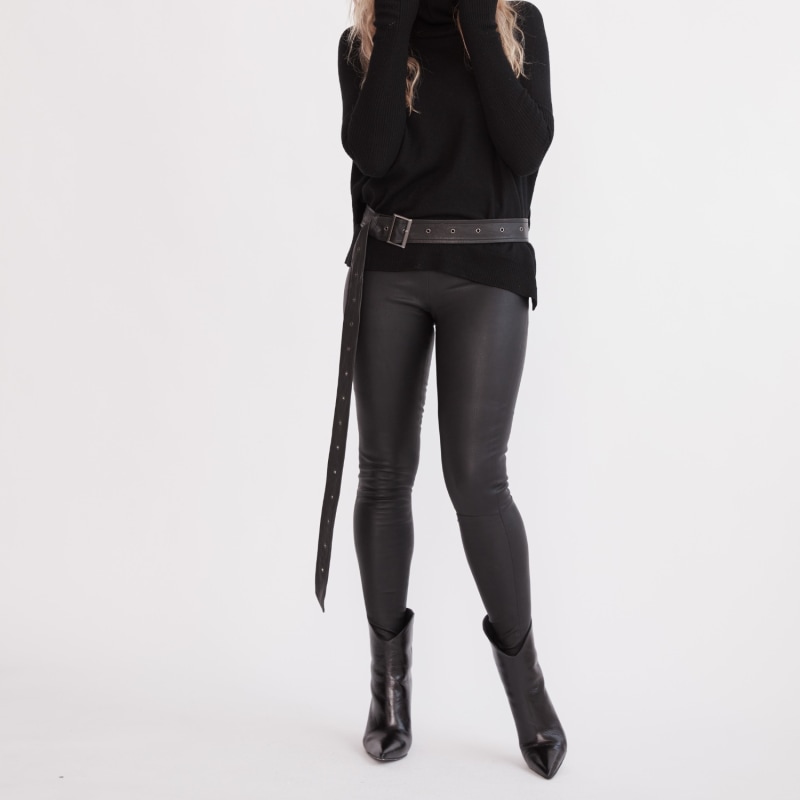 Thumbnail of West Broadway Legging In Black Stretch Leather image
