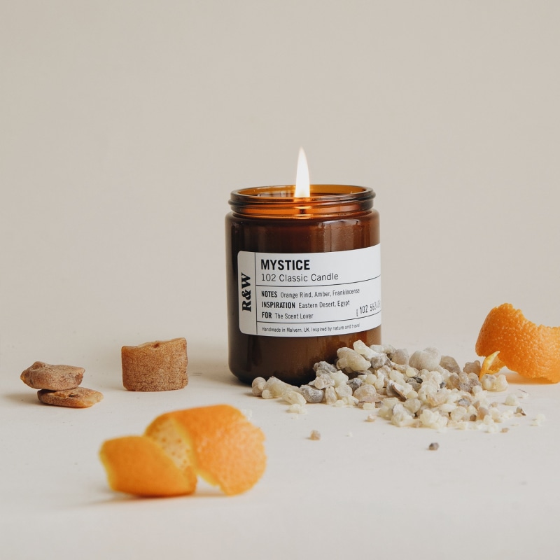 Mystice - Orange, Amber + Frankincense Clear Candle, Russell & White