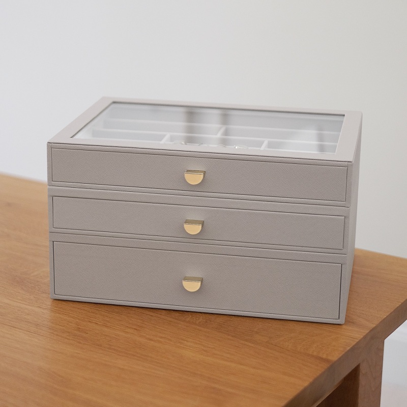 Thumbnail of Taupe Supersize Jewelry Box With Drawers image