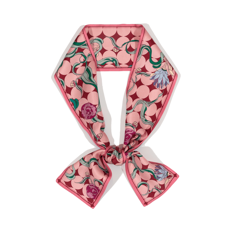 Dream Silk Twilly Neck Bow - Pink, Lost Pattern NYC