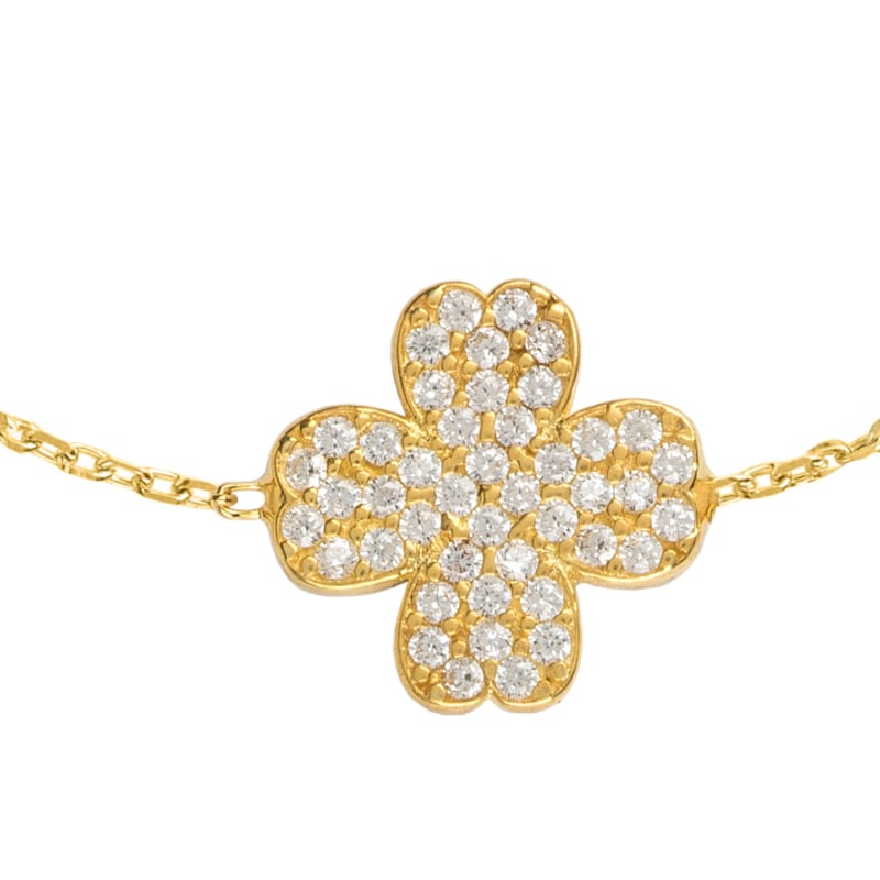 Lucky Four Leaf Clover Bracelet Gold, LATELITA