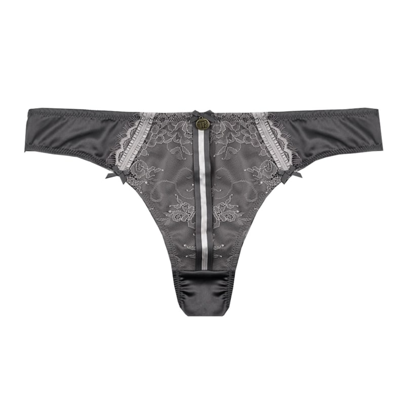 Gun Metal Grey Loungwear Thong