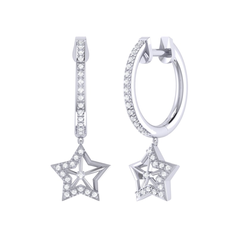 Thumbnail of Lucky Star Hoop Earrings In Sterling Silver image