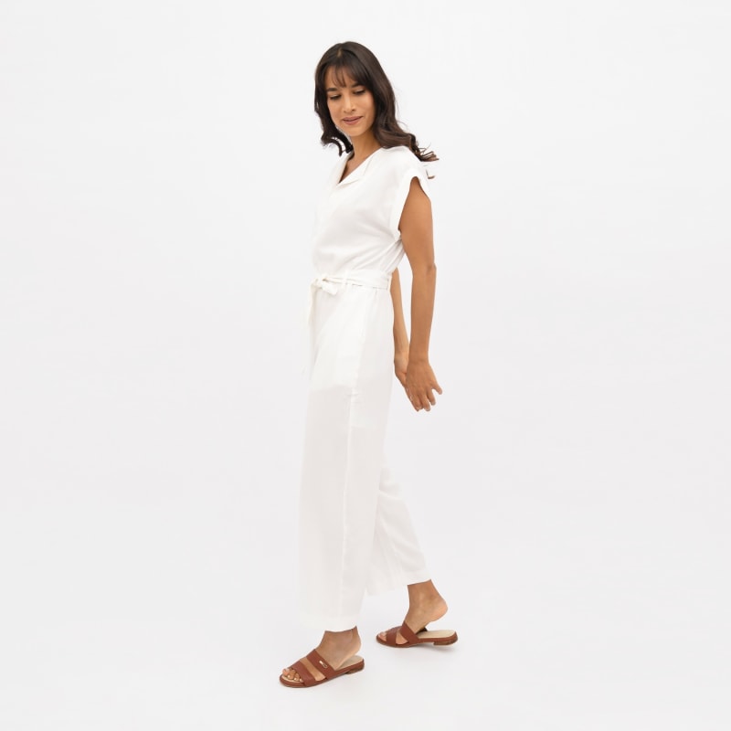 Thumbnail of Dakar Tencel Straight Leg Jumpsuit In Porcelain White image