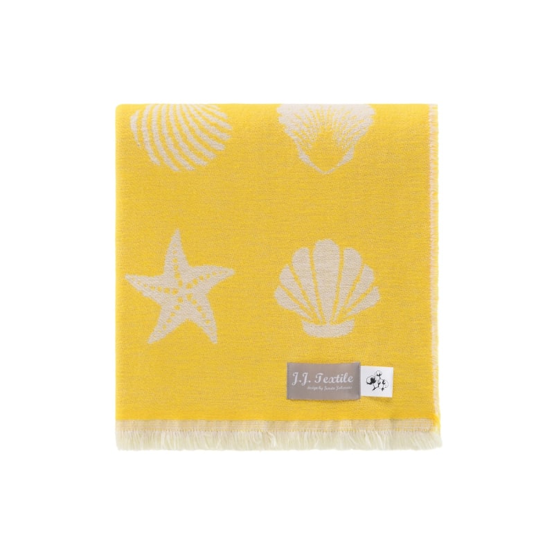 Thumbnail of Yellow Seashells Pure Cotton Throw image