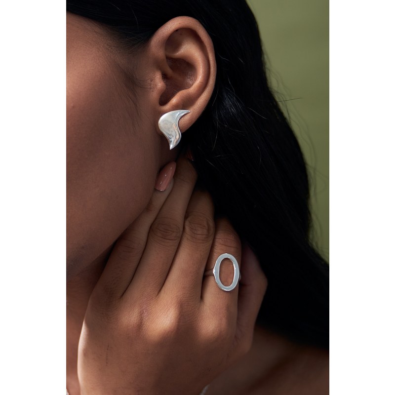 Women's Alesia Strass Sterling Silver Zirconia Minimalist Skinny Earrings | N.s.bijoux