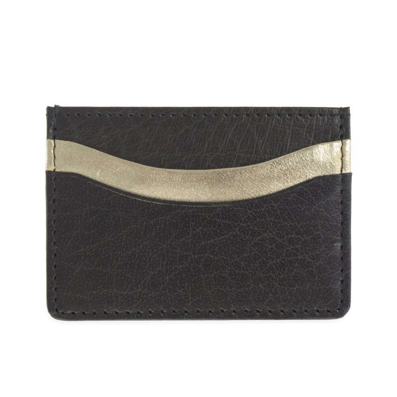 Thumbnail of Zing Black & Gold Leather Card Holder image