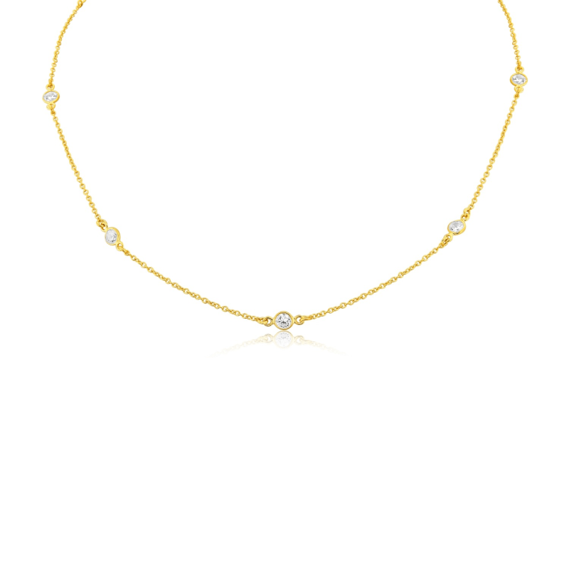 Thumbnail of Sofia 18Ct Yellow Gold Vermeil & Cubic Zirconia Short 15" Necklace image