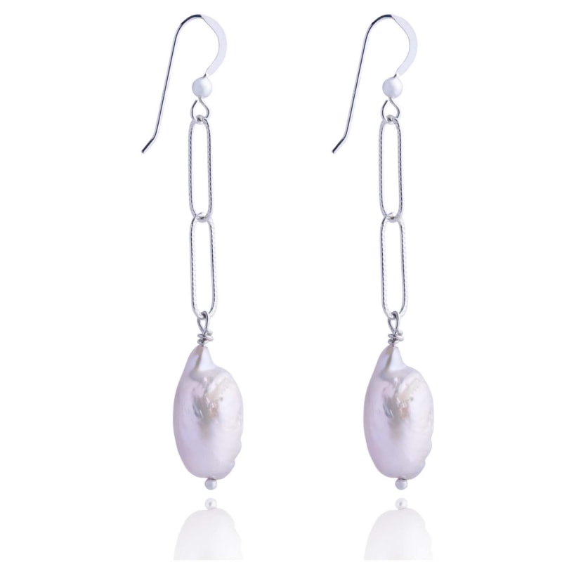 Thumbnail of Nacre Silver & Ivory Baroque Pearl Drop Earrings image