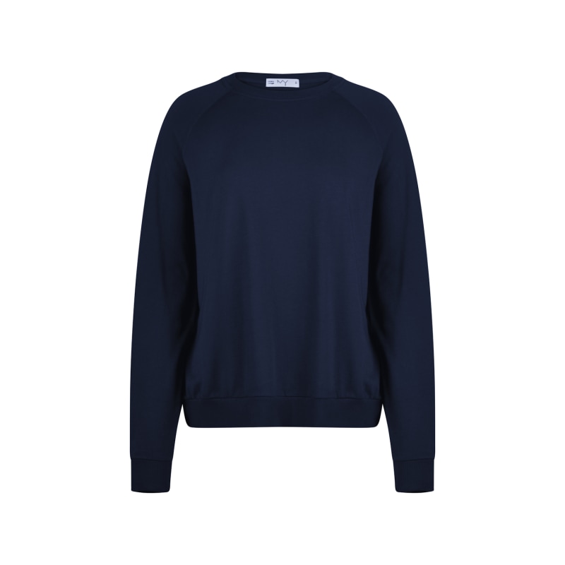 Nancy Oversized Organic Cotton Washed Navy Sweatshirt Ivy Wolf